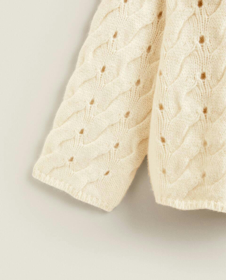 SUÉTER DE CASHMERE COM TRICÔ DE CABO