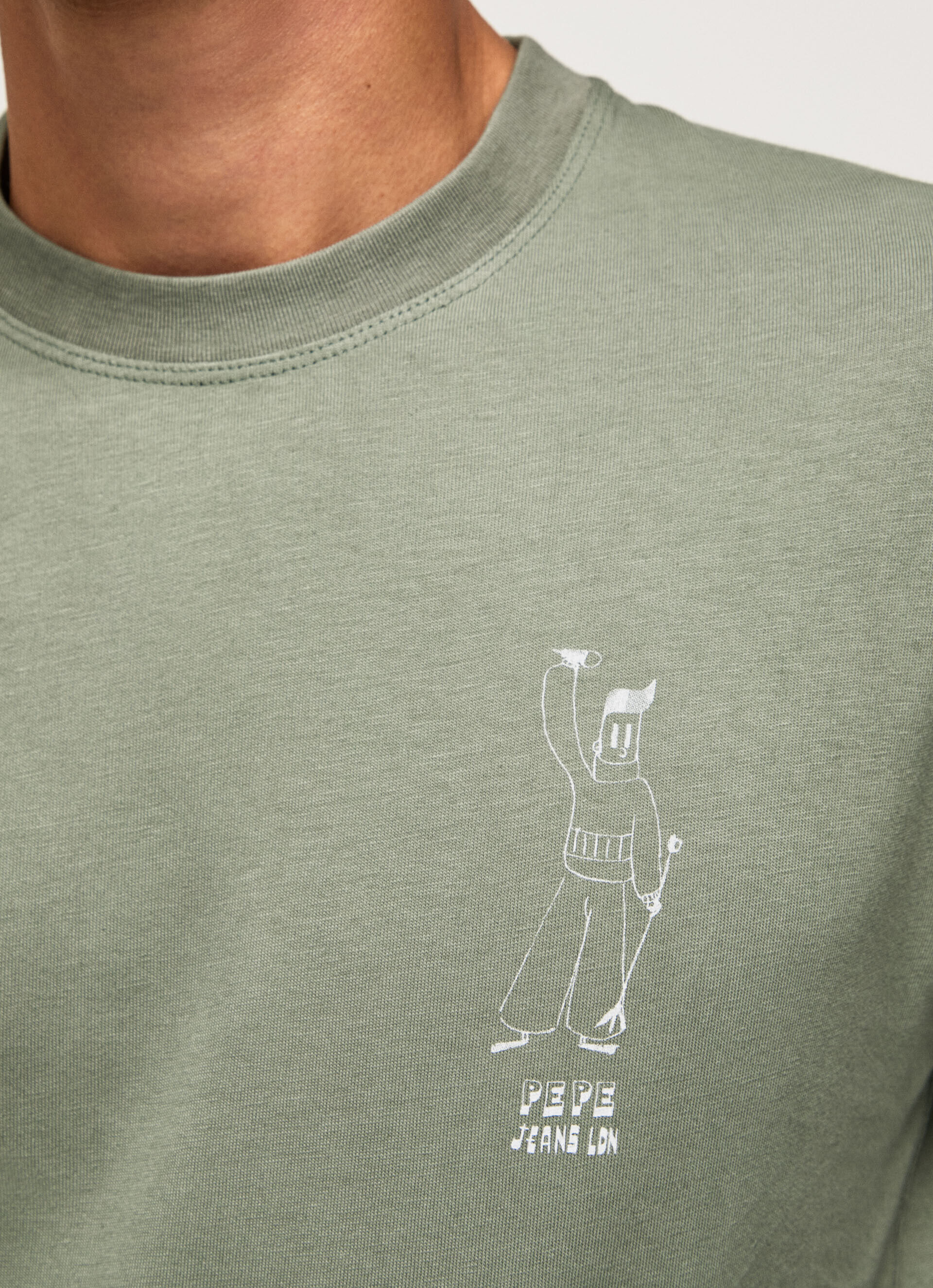 CAMISETA DE ALGODÃO DE MANGA LONGA - verde-esmeralda