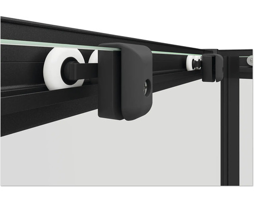 Hoekinstap SCHULTE Sunny ExpressPlus 75 - 90 cm profielkleur zwart helder glas