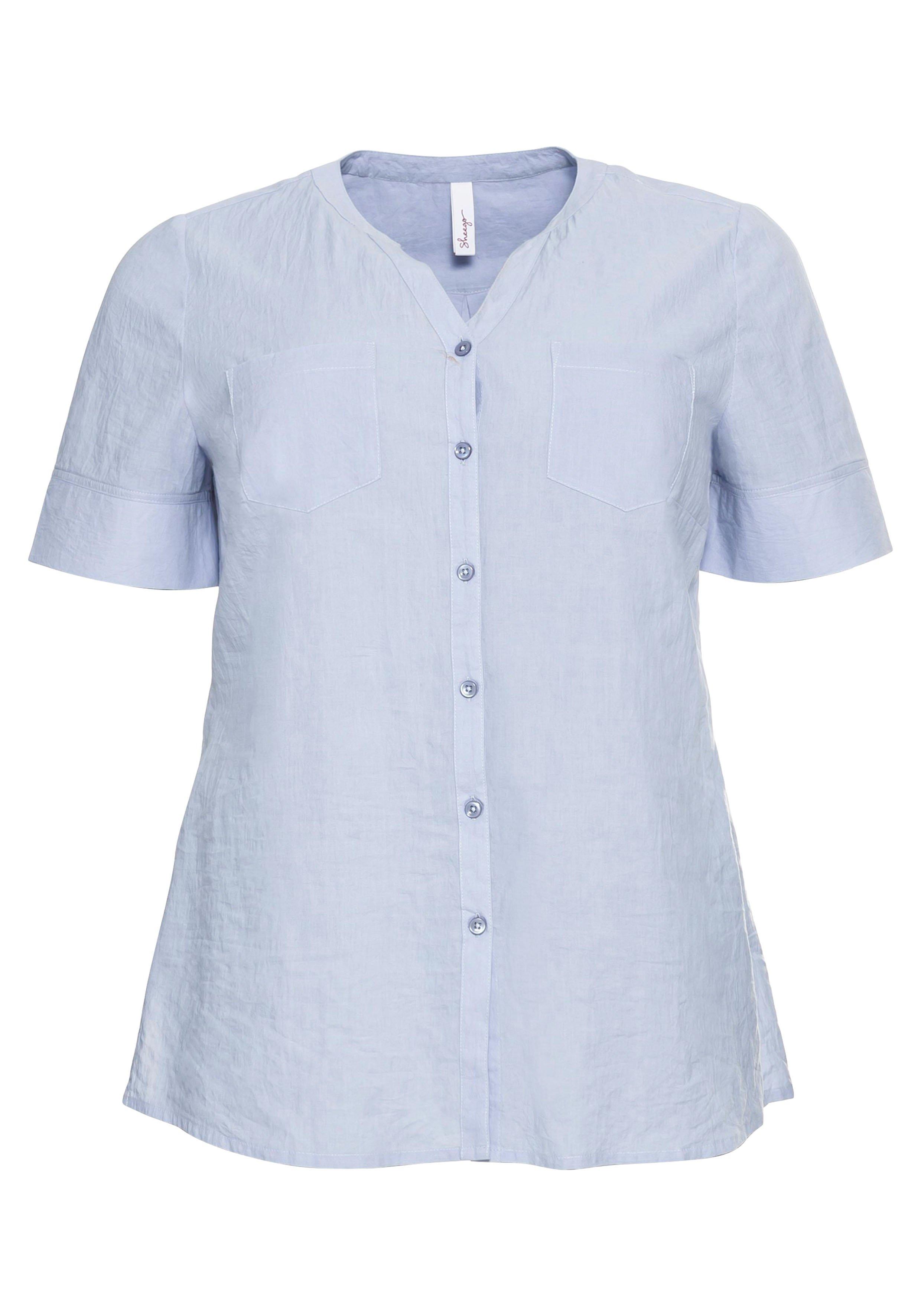 Bluse  in Crinkleoptik mit längerem Halbarm