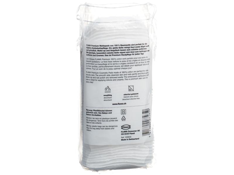 FLAWA Wattepads Premium Vlies oval 50 Stück Wattepads aus Baumwolle