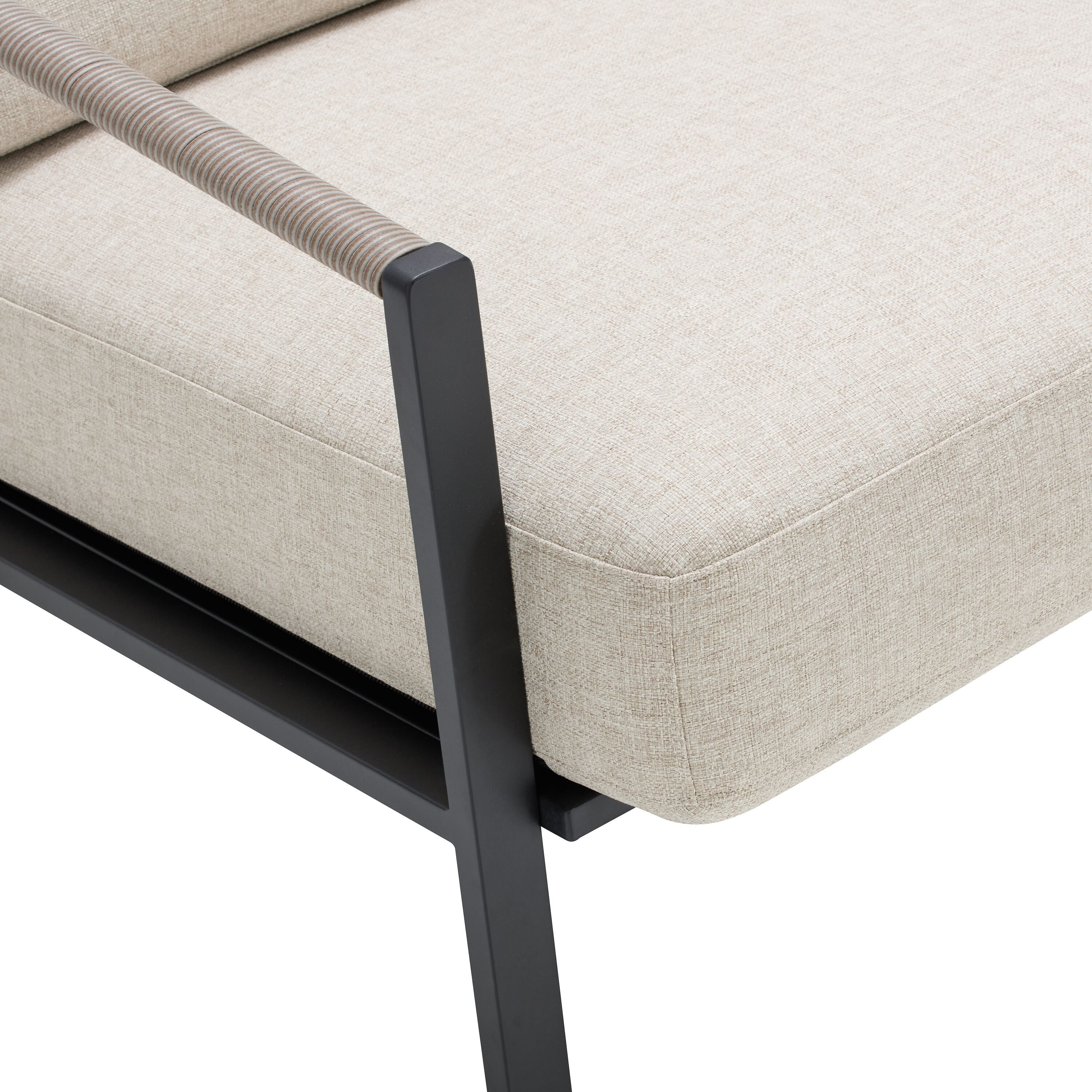 LAZARETO II Lounge Sofa 2,5 beige/schwar - Beige / B: 193.0 cm x T: 98.0 cm x H: 78.0 cm
