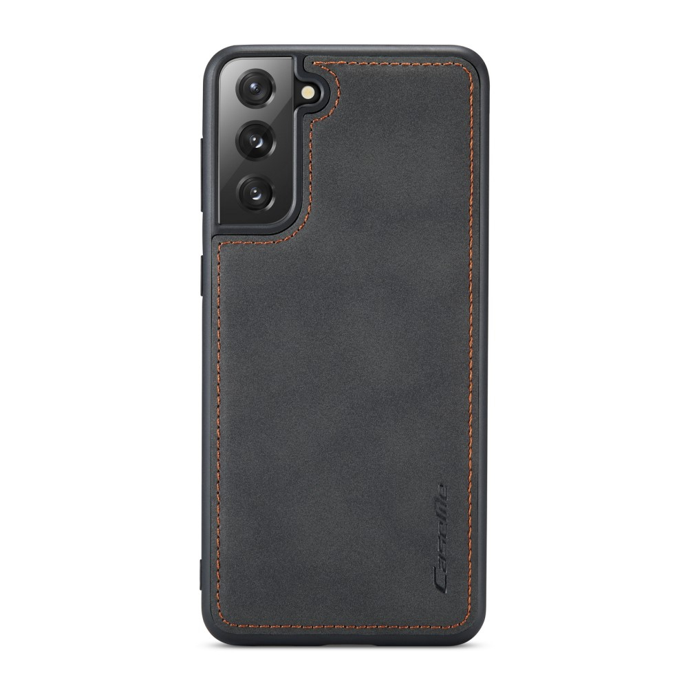 Samsung Galaxy S21 FE 5G 3in1 Leder Tasche   Magnet Hardcase Karten Etui - Schwarz