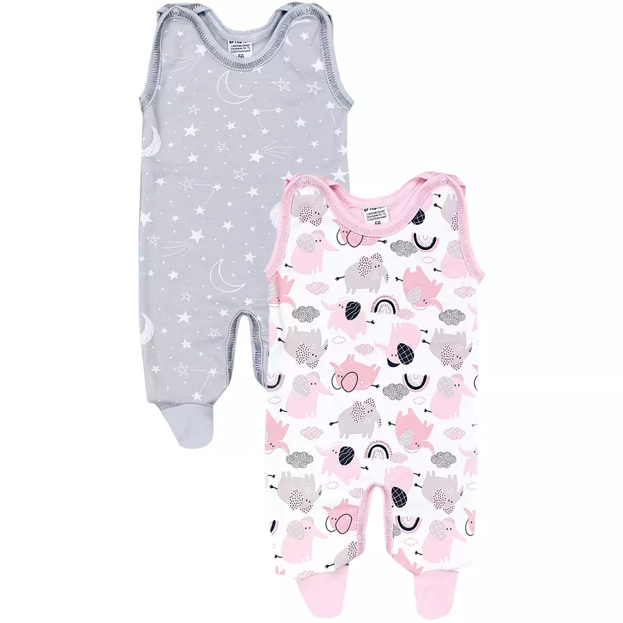 TupTam Baby Strampler Gemustert 2er Set rosagrau