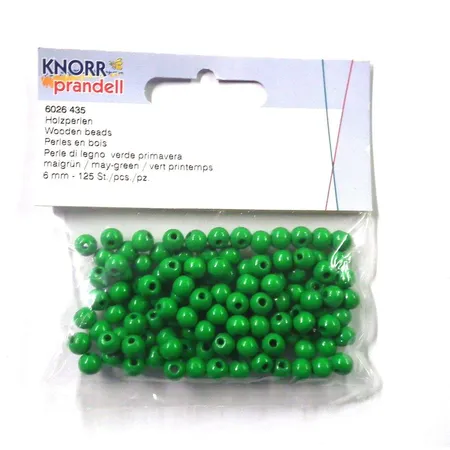 Knorr Prandell Holzperlen 6mm, maigrün, 125 Stück