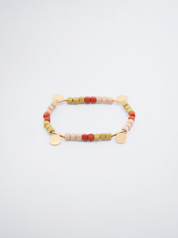 Pulseira elástica com medalhas - Multicolorida