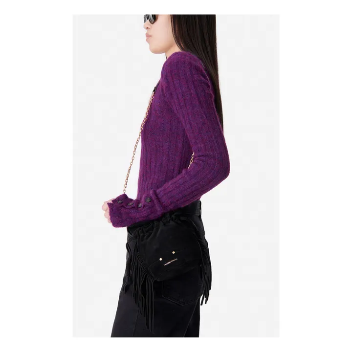 Vanessa Bruno Sac Bourse Mini Frange Othilia Chèvre Velours | Noir