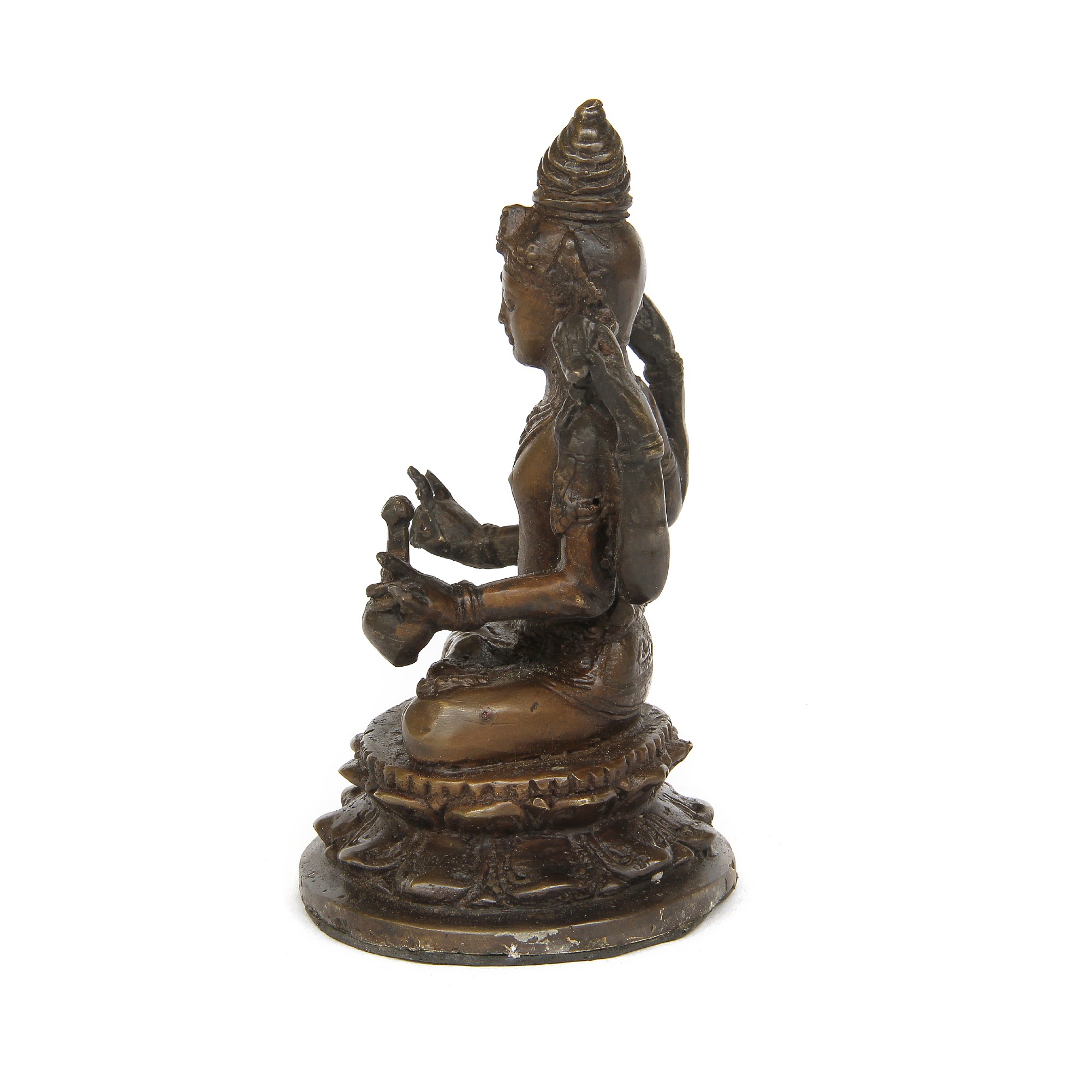 Bronze-Figur 'Shiva sitzend', H 13,5 cm, B 9 cm, L 7 cm von fischer's lagerhaus