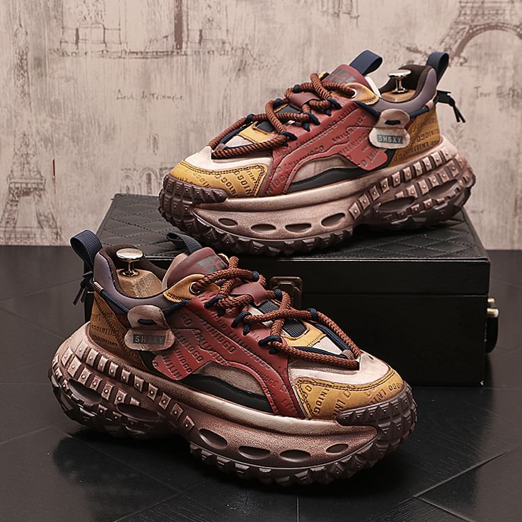 Mr Ozera - Veterschoenen met letters en platform