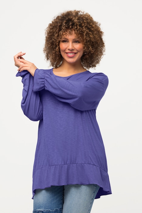 Shirt, Volants, Oversized, Rundhals, Langarm