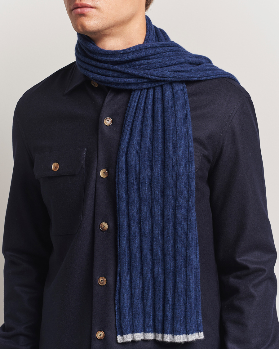 Brunello Cucinelli Wool/Cashmere Scarf Navy