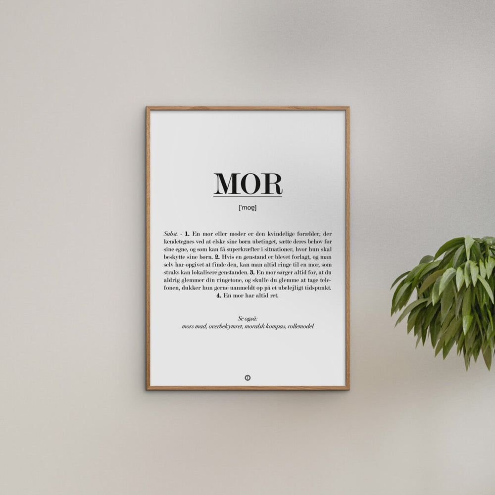 Køb Poster & Frame Citatplakat - Mor Definition