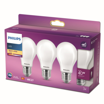 Philips LED peer E27 40W 3 stuks mat niet dimbaar