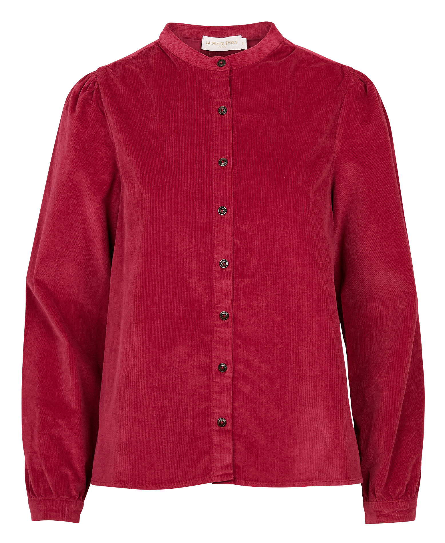 BLONDIE - Chemise col rond droite en coton mélangé | Rouge
