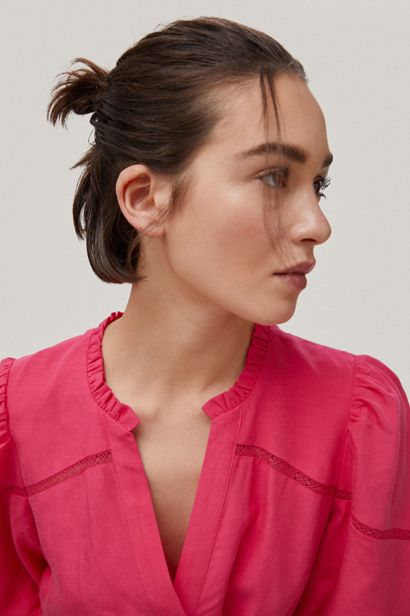 Vestido justo, com costura estilo mangá - Rosa