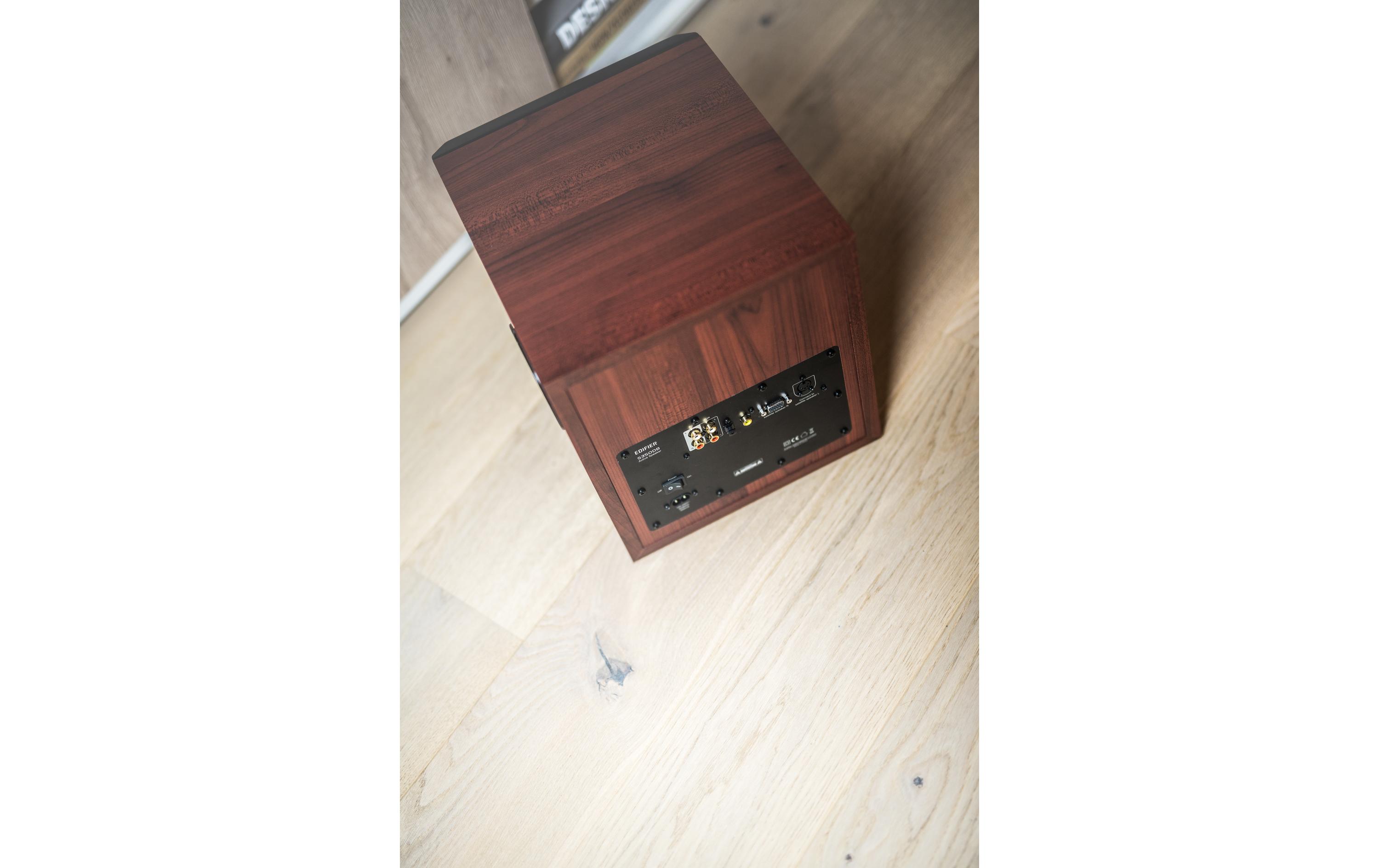 Regallautsprecher Paar S350DB mit Subwoofer Braun<br>Aktive 2.1 Lautsprecher mit Subwoofer und Bluetooth