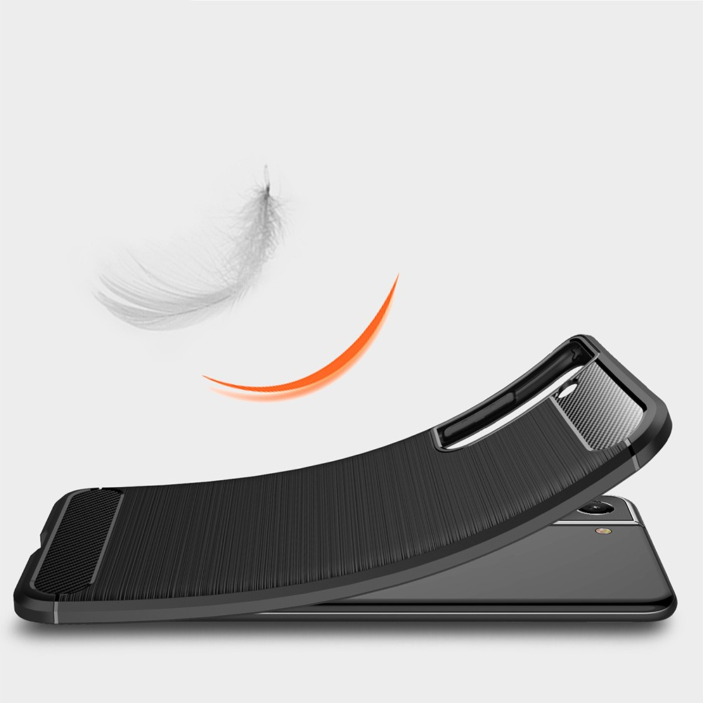 Samsung Galaxy S21 FE 5G Gummi Case Schutzhülle Carbon Look - Dunkelblau