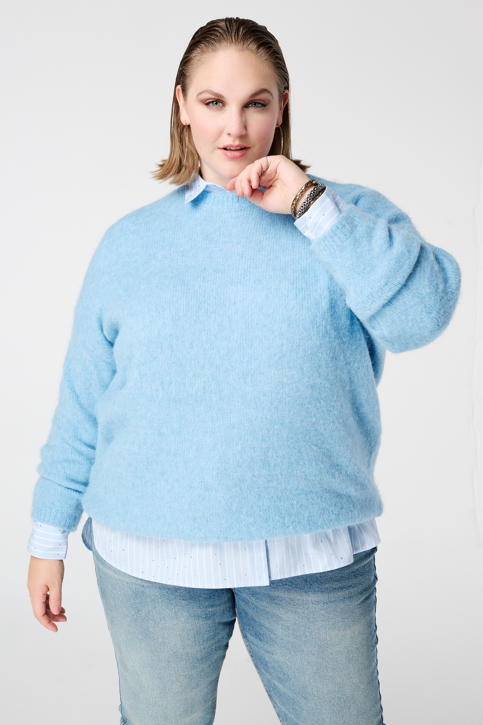 Gebreide trui blauw