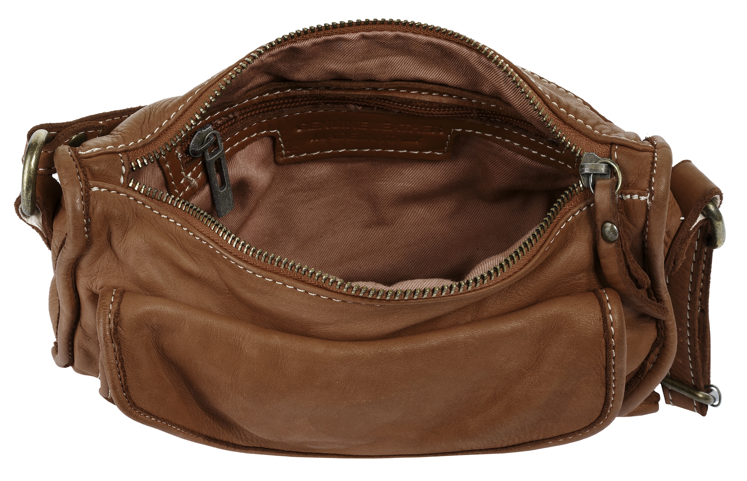 Cluty Umhängetasche echt Leder, Made in Italy