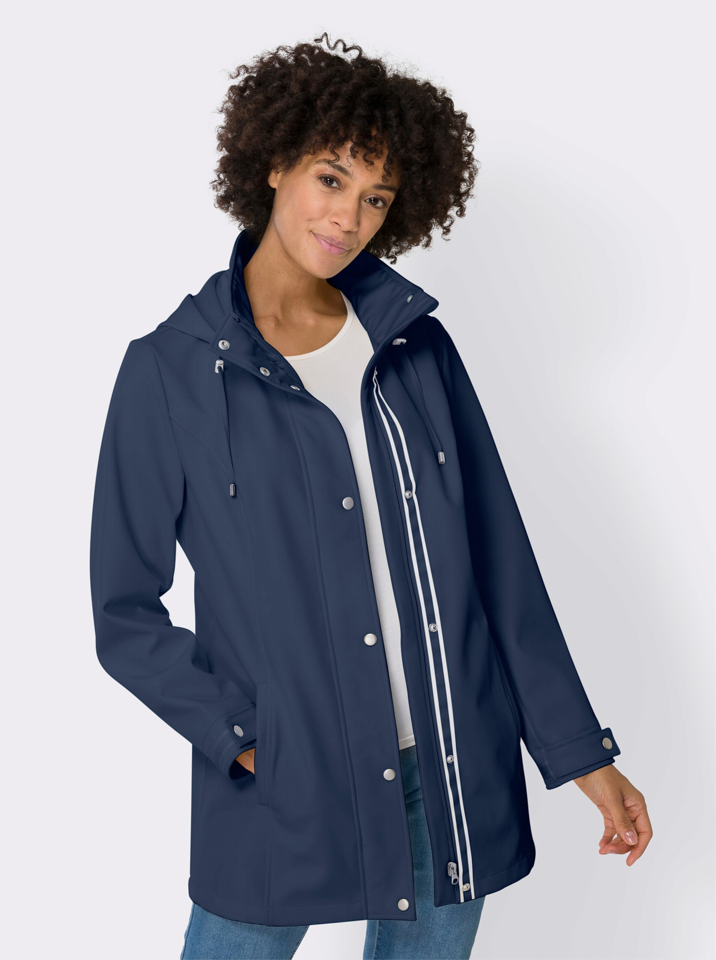 Softshelljacke mit Druckknopfleiste