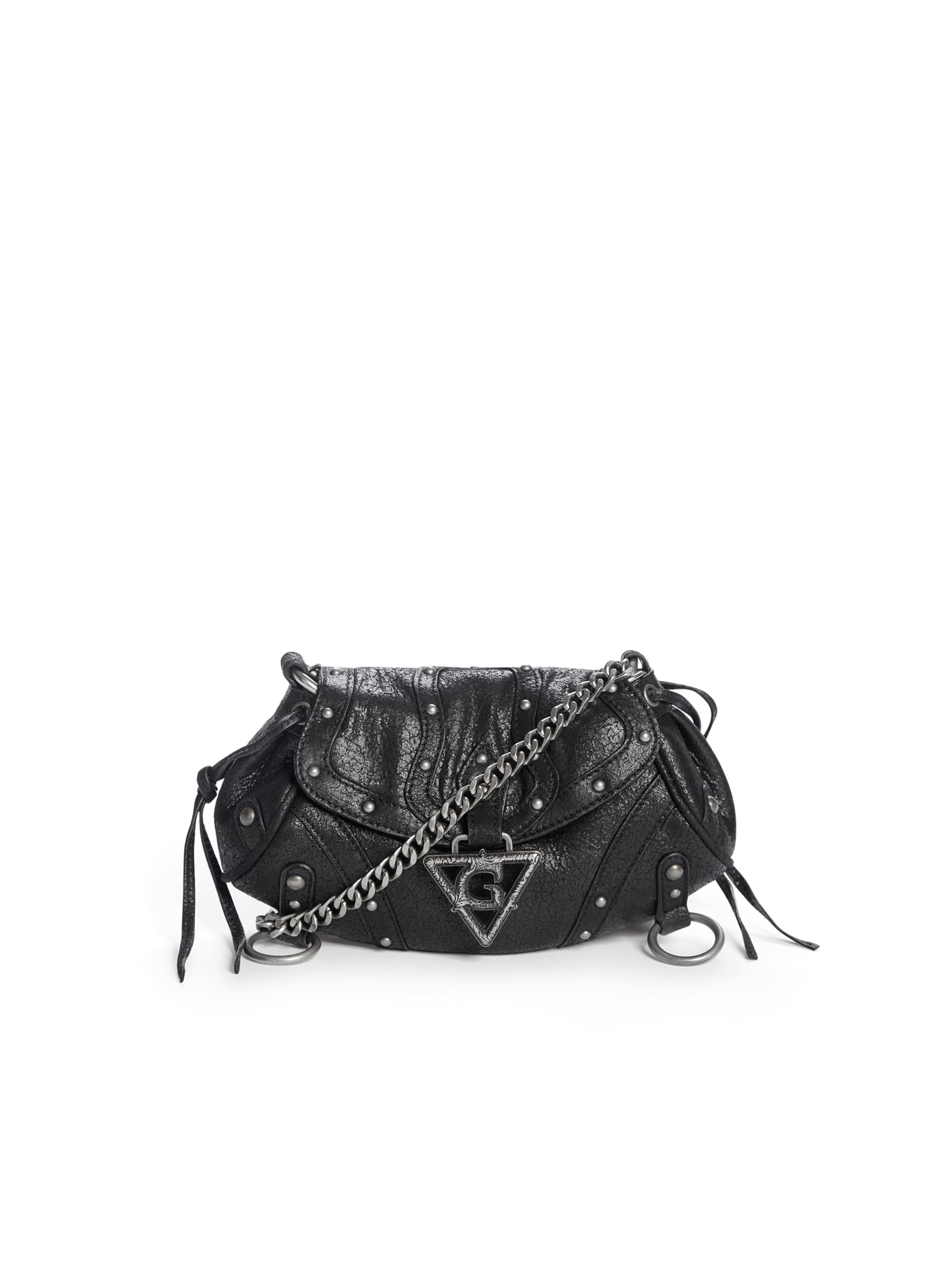 mini bolsa fashion em couro craquelado