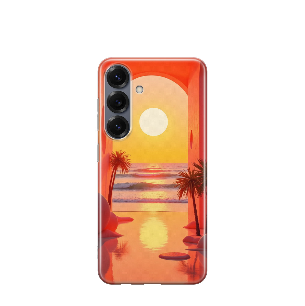 Samsung Galaxy S25 Gummi Hülle Aquarell Sommer 3 - Rot