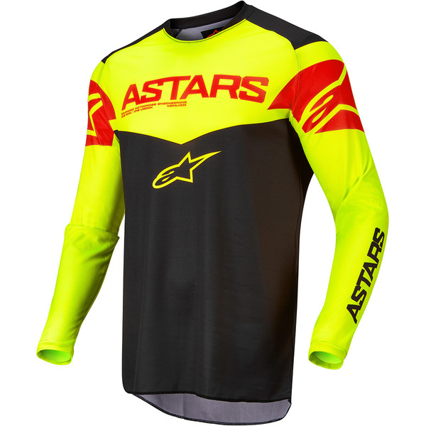 Alpinestars - Maillot Fluid Tripple Noir / Jaune fluo / Rouge fluo