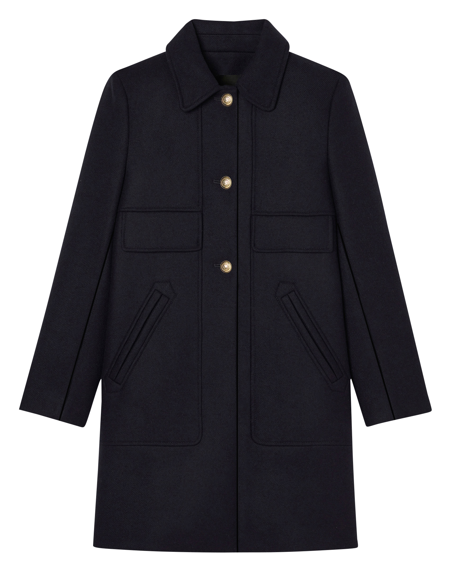 MARLEY - Manteau droit en laine mélangée | Bleu