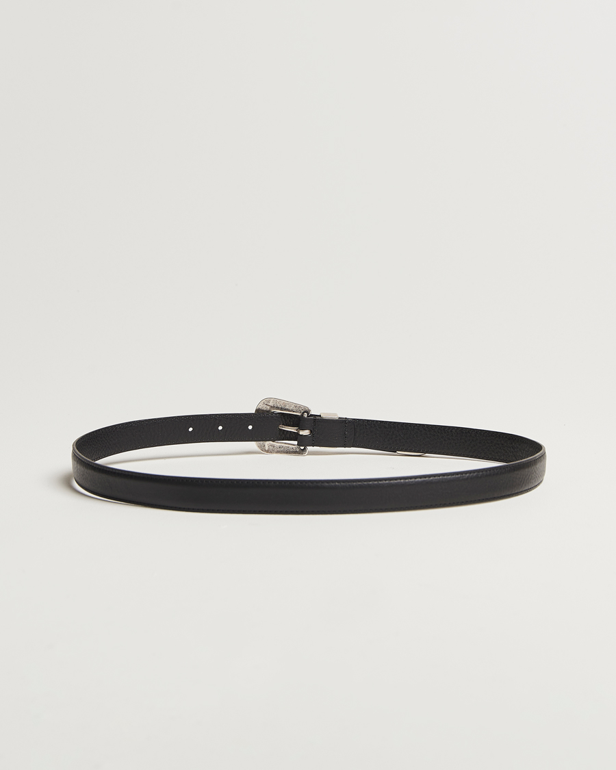Anderson's Grained Western Leather Belt 2,5 cm Black