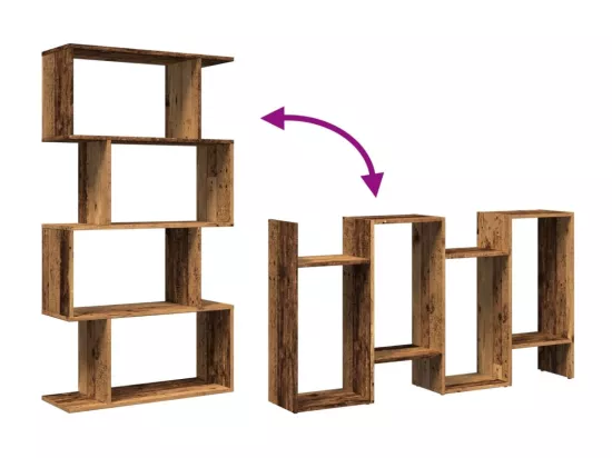Étagère séparatrice de pièce à 4 niveaux blanc bois ingénierie