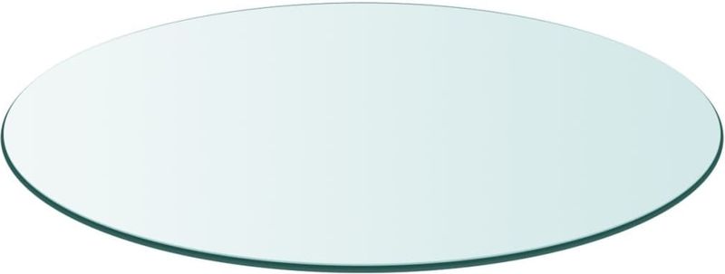 vidaXL - Tafelblad - Transparant - Geharde Glas - Diameter 900 mm