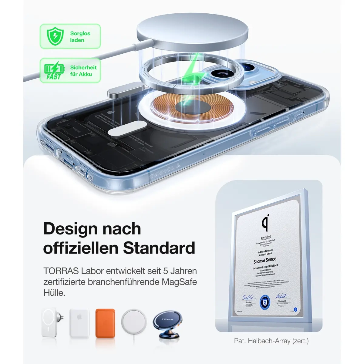 iPhone 17 Guardian Magnetic Series Hybrid Hardcase Hülle mit TPU Bumper - Transparent