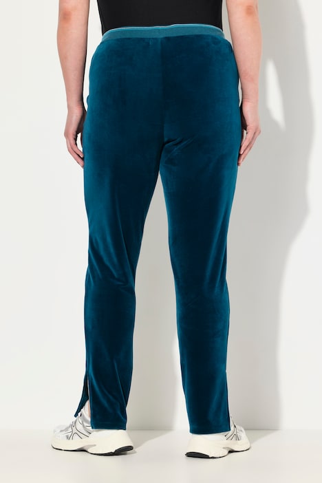 Samt-Jogginghose, Glitzer-Piping, Elastikbund, Taschen