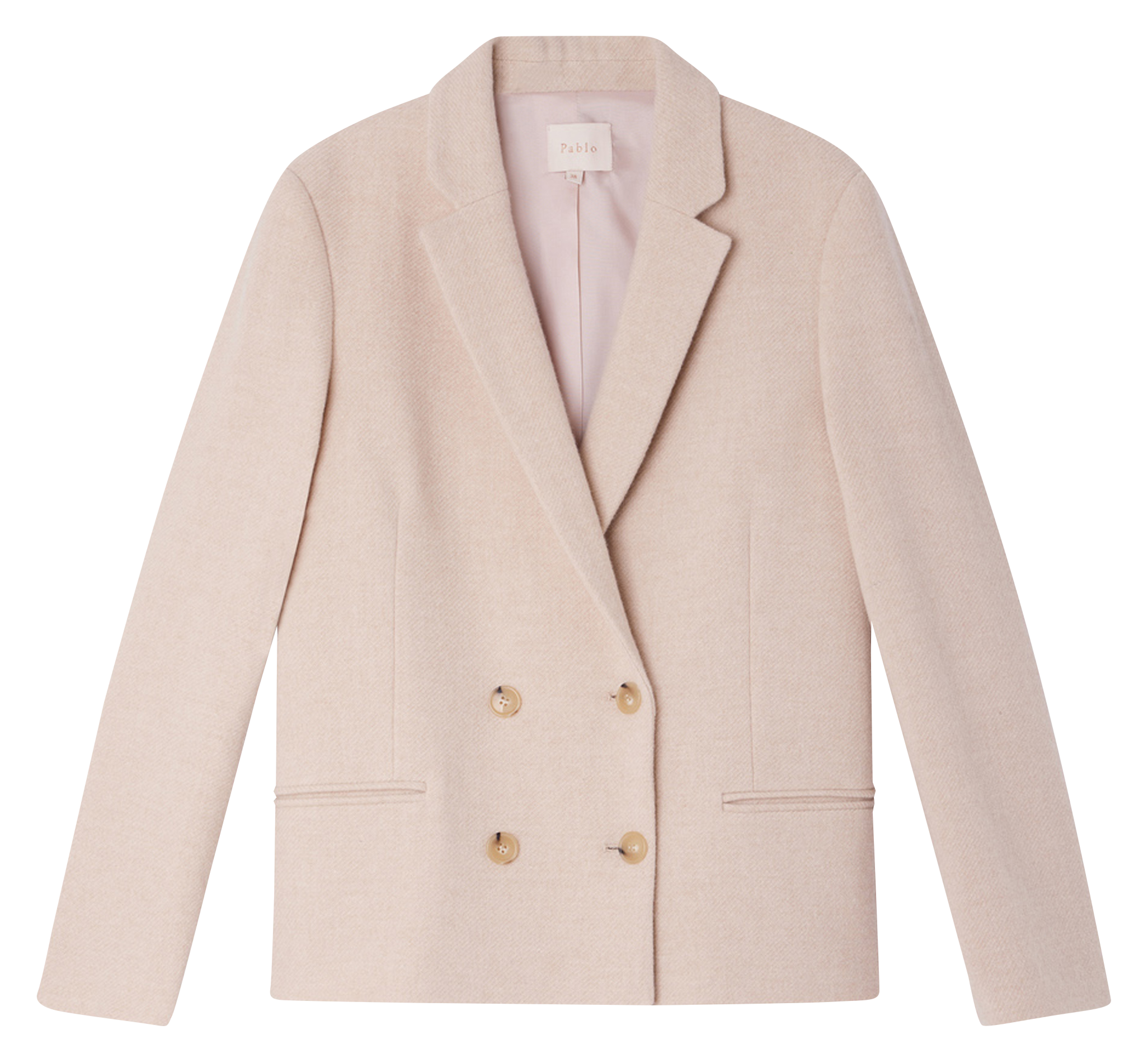 MAGALIE - Blazer boutonnage croisé en laine mélangée | Beige