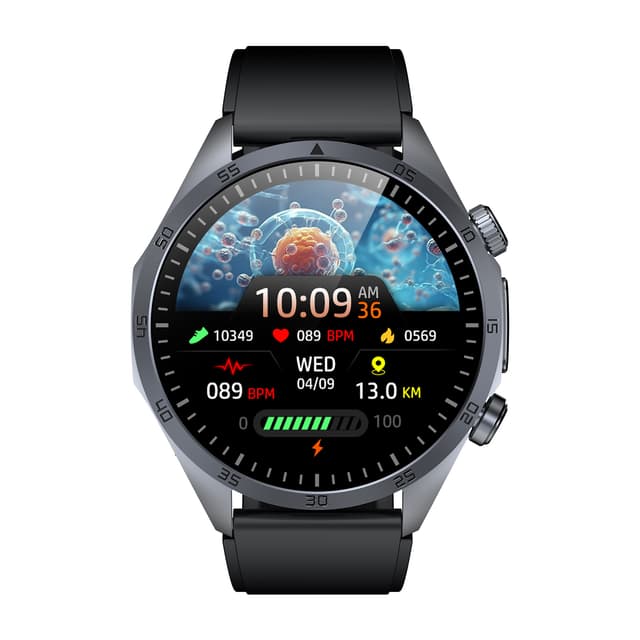 Smartwatch med avanceret sundhedsovervågning Sort
