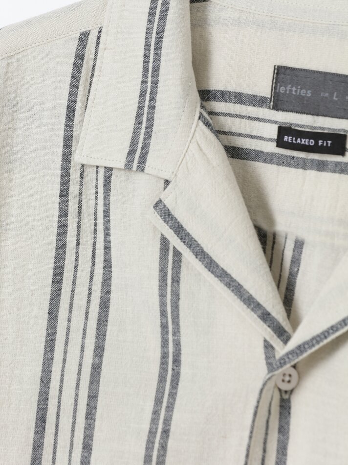 Camisa de resort, algodão e linho - Areia