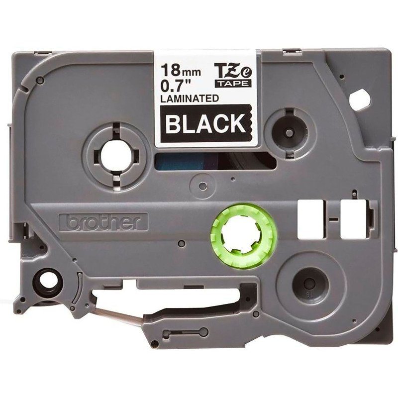 Ruban laminé Brother 18 mm TZE 345 noir écriture blanche