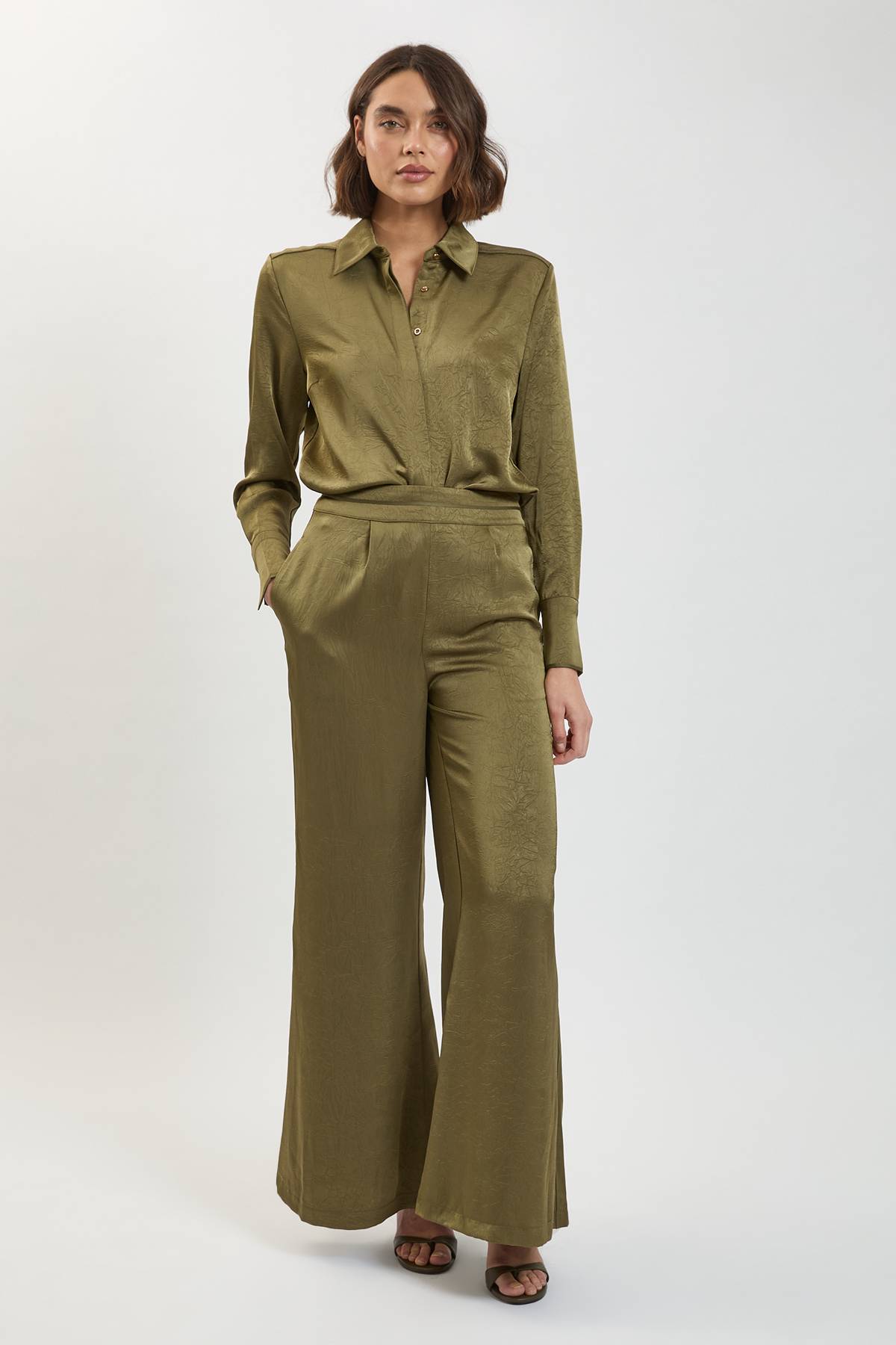 KarenMillen Pantalon Ample En Satin Martelé Tissé