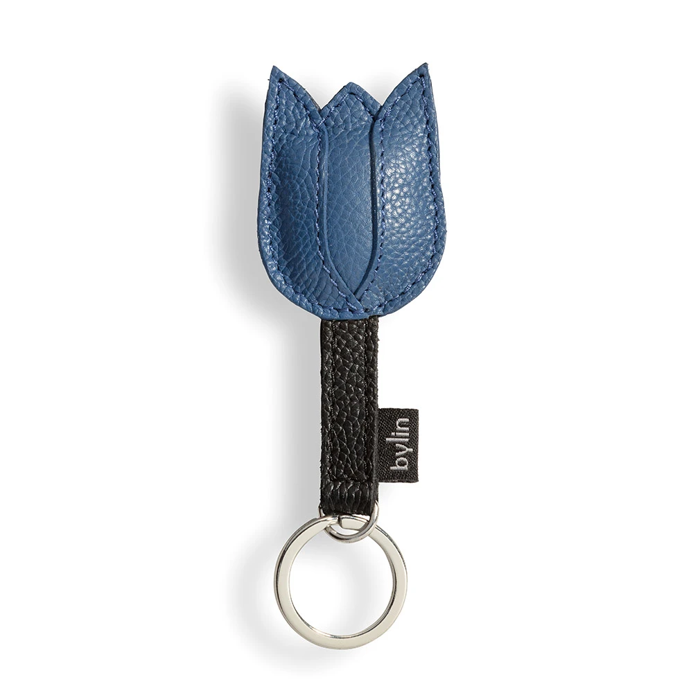 Tulip Keyring Structure Leather Cobalt