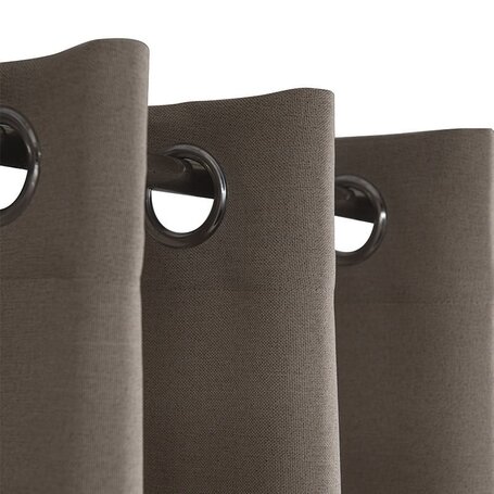Gordijnen met Linnen Look - Haken of Ringen - Taupe