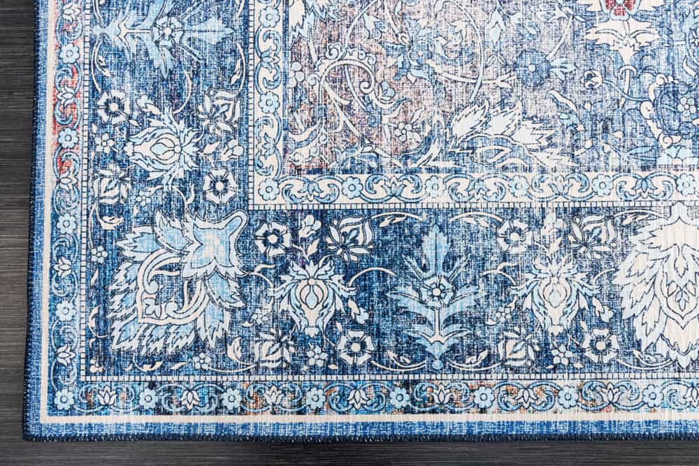 Vintage Teppich HERITAGE 230x160cm blau beige rot Flachgewebe Muster