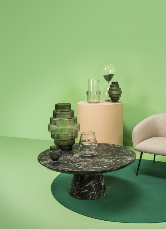 POLSPOTTEN Disc Marble Look salontafel zwart