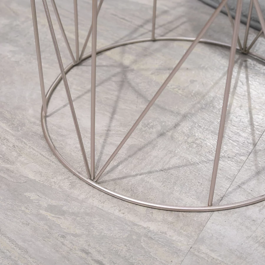 Outsunny Gartentisch mit Metallrahemen gold