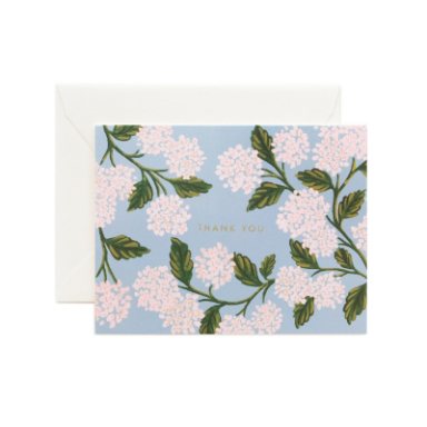 Hydrangea Blue Thank You Card
