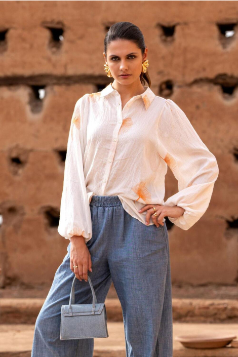 Geisha beige dames blouse