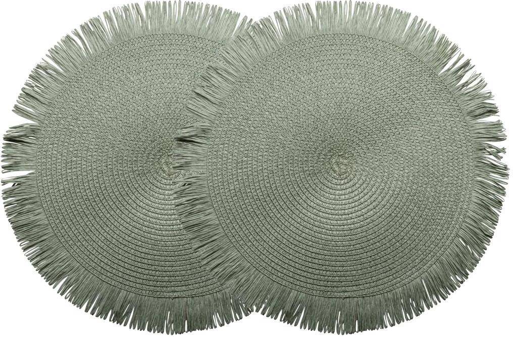 Gusta placemats groen D 38 H 0,2 cm 2 stuks