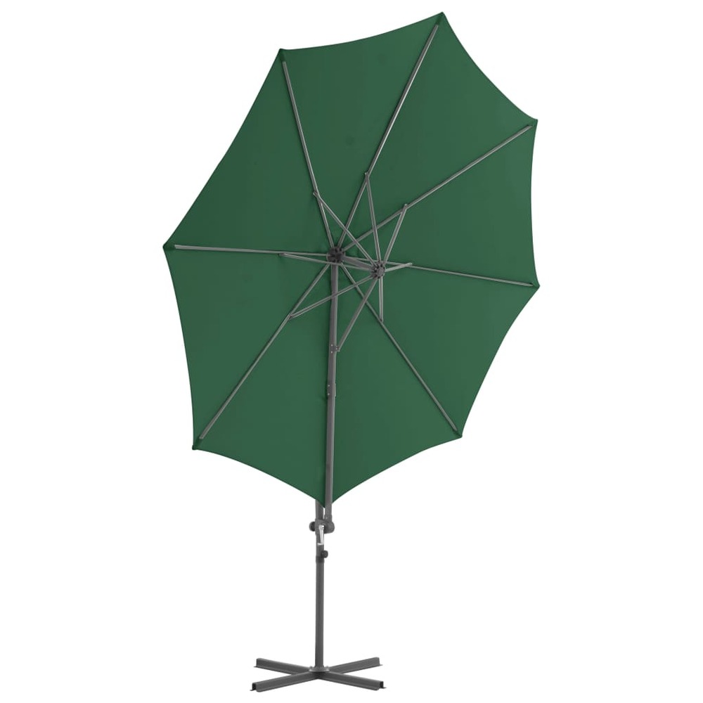 Parasol mobilier de jardin avec base portable diamètre 3 m vert