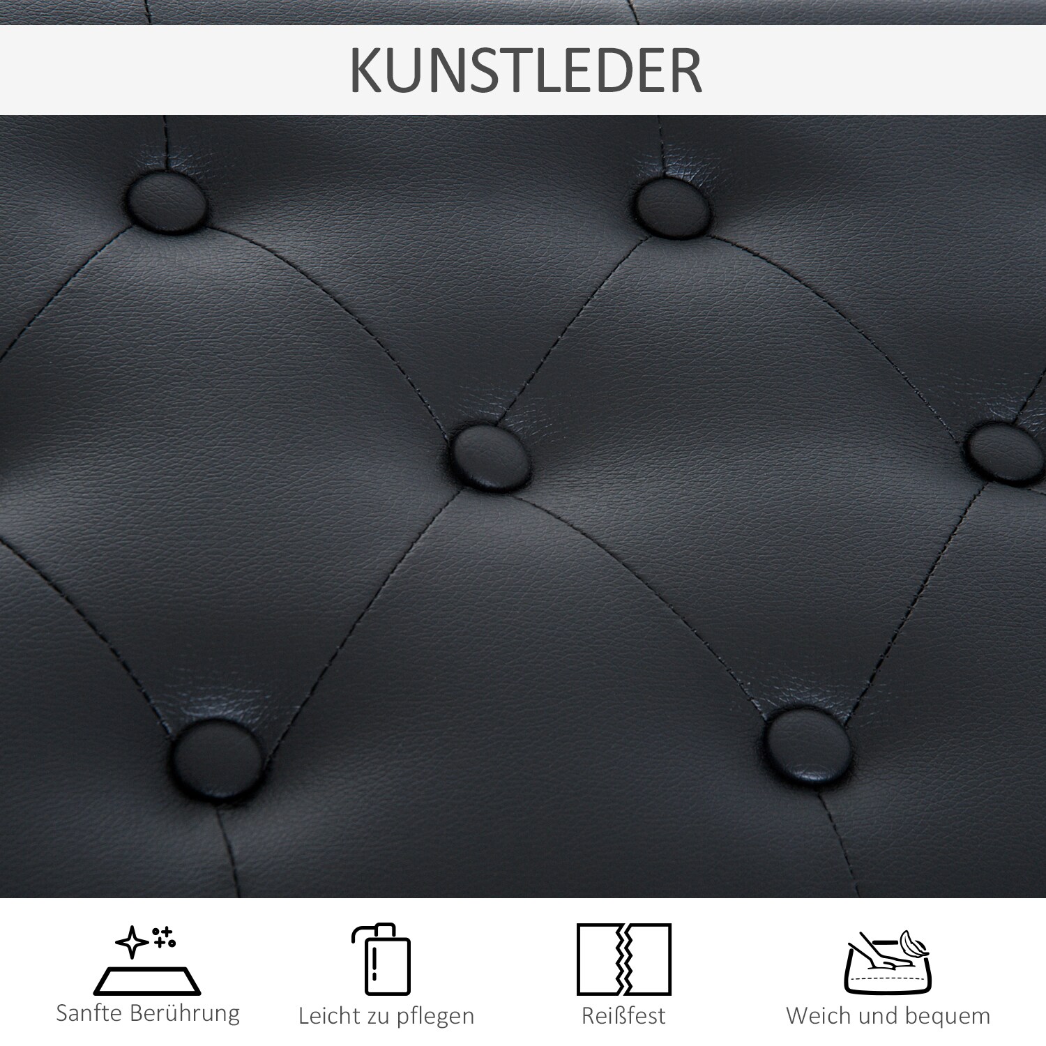 HOMCOM Klavierhocker mit Stauraum schwarz 75 x 35 x 50 cm (LxBxH)
