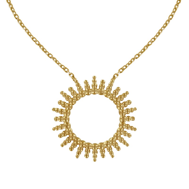 Collier Plaqué Or Soleil de Billes Ajouré
