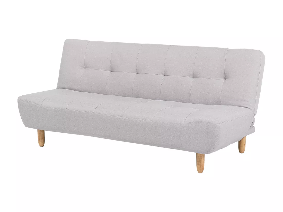 Canapé convertible 3 places en tissu gris clair ALSTEN